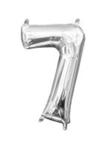 Picture of FOIL BALLOON NUMBER 7 SILVER 16 INCH